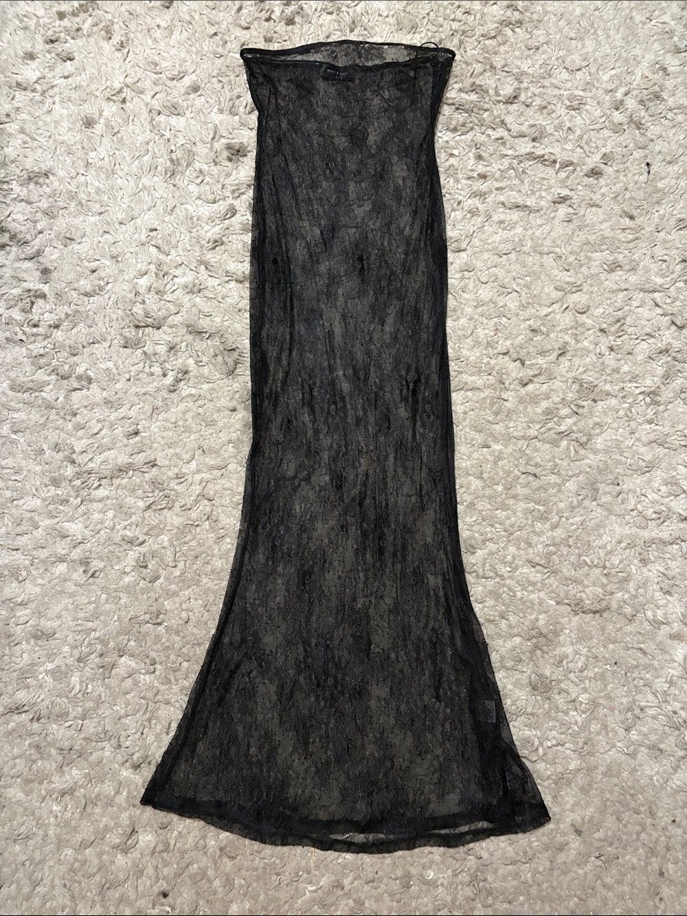 White Fox Boutique Black Sheer Strapless Maxi Dress